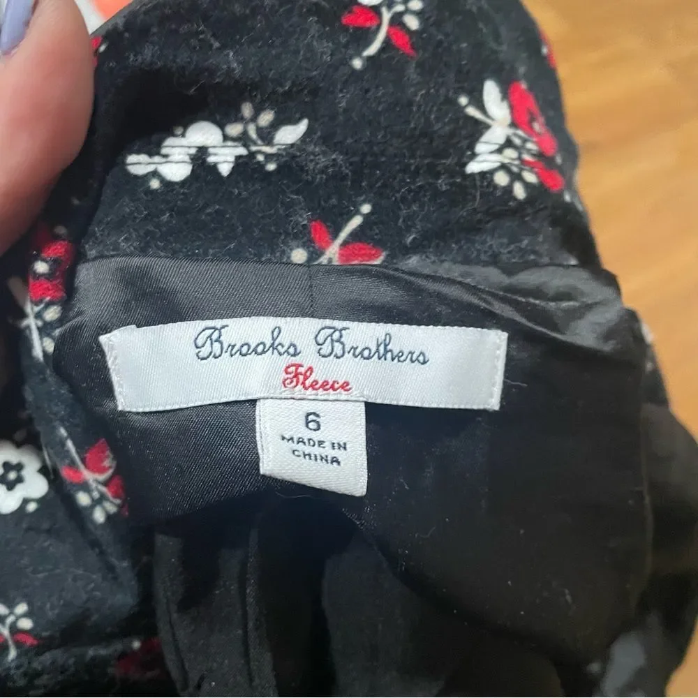Brooks Brothers Fleece Floral Button Blazer Jacket